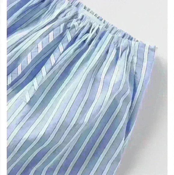 ZARA | Girl's  Blue/White Striped Cotton Blend Midi Skirt - Picture 3 of 7